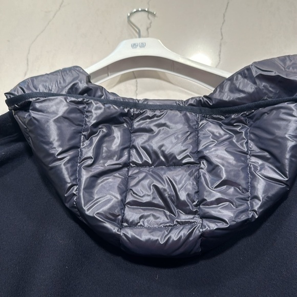 Moncler Navy Wool & Down Hooded Cape - Picture 8 of 10